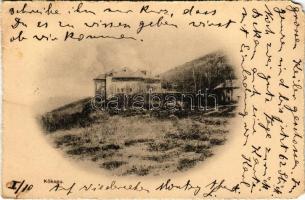 1914 Pálháza, Kőkapu, gr. Károlyi László vadászkastélya. A képeslap címzettje Thilda de Inkey (báró pallini Inkey (eredetileg nagyjeszeni Jeszenszky) Tilda). Kiadja Rigler J. E. r.t. (EM)