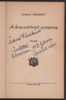 Szakal Erzsébet: A kincsetőrző asszony. Versek. DEDIKÁLT. Vilshofen, 1950, Szerzői, 97+3 p. Kiadói p...