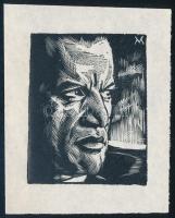 Varga Mátyás (1910-2002): Arckép, 1935. Fametszet, papír, jelzett a metszeten, 7×5,5 cm