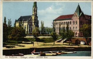 1911 Nagybecskerek, Zrenjanin, Veliki Beckerek; Evangélikus templom és törvényszék / crkva i Okruzni Sud / Lutheran church and district court (EB)