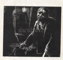 Varga Mátyás (1910-2002): Alak, 1935. Fametszet, papír, jelzett a metszeten, 11,5×13 cm