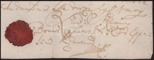 1741 A váci püspökség tiszakürti birtokával kapcsolatos levél gyűrűspecséttel