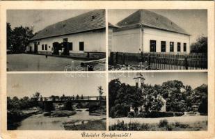 Ipolykeszi, Kosihy nad Ipľom; mozaiklap. Lusztig Ferenc fényképész kiadása / multi-view postcard (fl)