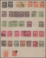 Kb. 250 db Turul bélyeg fogazásokra és vízjelekre azonosítva, házi készítésű lapokon