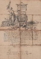 1878. "Ezüst Vitézségi Érem II. osztálya" adományozói okirata, szövetre kasírozva T:VG,G
...