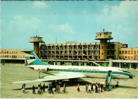 Budapest XVIII. Ferihegyi repülőtér, MALÉV Tu-134 típusú gázturbinás repülőgép. Képzőművészeti Alap Kiadóvállalat