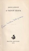 London, Jack: 
A vadon szava. Fordította Réz Ádám. (Számozott.)
(Budapest), 1962. Magyar Helikon K...