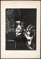 Endrédy György (1910-1988): Gyóntató. Linómetszet, papír, jelzés nélkül, 22,5x16,5 cm