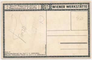 Wiener Stoff-Reproduktion style art postcard from the Viennese textile pattern series. Stoff-Reprodu...