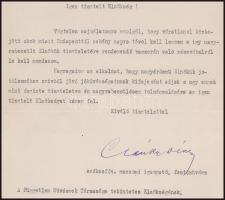 1930 Csánky Dénes (1885-1972) festőművész, a Szépművészeti Múzeum igazgatója autográf aláírással ell...