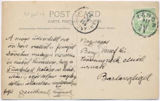 1911 Zágon, Zagon; Mikes-Szentkereszty kastély. Hátoldalon a tulajdonos Szentkereszty Zsigmond level...