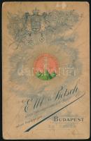 1896 Két elegáns fiatal hölgy portréja, kabinetfotó Elbl és Pietsch udvari fényképészek budapesti mű...