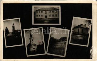 1944 Várgede, Hodejov; részletek, templom. Köhler Gyula kiadása / multi-view postcard with church + "M. KIR. MOZGÓPOSTA 141 B" mozgóposta bélyegző (fl)