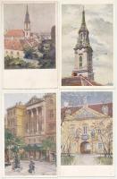 Budapest - 7 db régi képeslap a Műemlékek Országos Bizottságának sorozatából