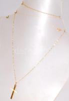 Arany (Au) nyaklánc kereszt medállal, 9K, jelzett, nettó 0,63g