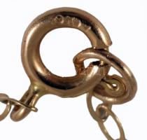 Arany (Au) nyaklánc kereszt medállal, 9K, jelzett, nettó 0,63g