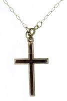 Arany (Au) nyaklánc kereszt medállal, 9K, jelzett, nettó 0,69g