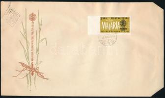 1962 A malária elleni küzdelem éve I. vágott ívszéli bélyeg FDC-n