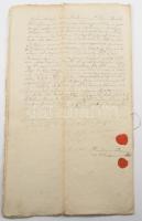 1824 4 db latin nyelvű, viaszpecsétes irat (oklevélmásolat)