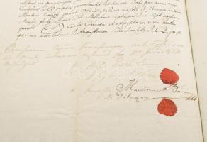 1824 4 db latin nyelvű, viaszpecsétes irat (oklevélmásolat)