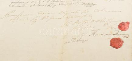 1824 4 db latin nyelvű, viaszpecsétes irat (oklevélmásolat)