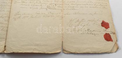 1824 4 db latin nyelvű, viaszpecsétes irat (oklevélmásolat)
