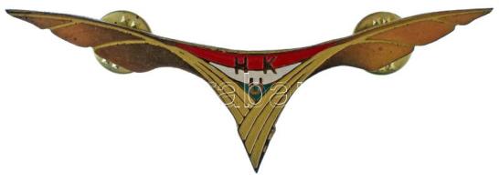 DN "H.K.U." repülős festett bronz kitűző (85x30mm) T:AU