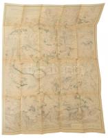 1927 Karte der Lechtaler Alpen, Klostertalergruppe / Lech-völgyi Alpok (Ausztria) térképe, 1 : 25.000, kisebb sérülésekkel, 84,5x69 cm