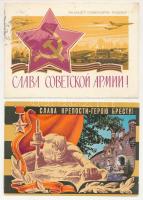 12 db MODERN motívum képeslap: szovjet szocreál üdvözlőlap / 12 modern motive postcards: Soviet greetings