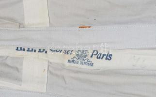 1880-1890 Corset Paris párizsi menyasszonyi ruha fűző, jelzett, kis foltokkal, csipke széllel, rendk...