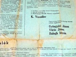 1945 Fegyverszüneti egyezmény, melyet egyrészről a Szocialista Szovjet Köztársaságok, az Egyesült Br...