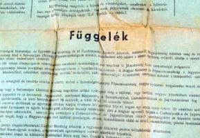 1945 Fegyverszüneti egyezmény, melyet egyrészről a Szocialista Szovjet Köztársaságok, az Egyesült Br...