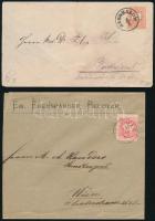 1874-1891 6 db levél 5kr bérmentesítéssel, az egyik díjjegyes