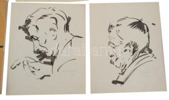 Olvashatatlan jelzéssel v. jelzés nélkül: Klf. művészekről, mesteremberekről készült portrék (faszob...