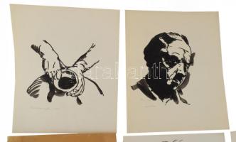 Olvashatatlan jelzéssel v. jelzés nélkül: Klf. művészekről, mesteremberekről készült portrék (faszob...