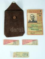 cca 1949 Grazer Verkehrs-Gesellschaft, Schüler-Streckenkarte / Osztrák közlekedési bérlet tanuló részére, fényképes + velúr tok