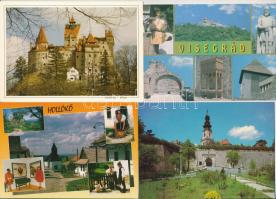 44 db MODERN történelmi magyarországi város képeslap: várak / 44 modern Hungarian town postcards: castles