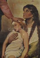 Emeric Beauday jelzéssel, Gabriel von Max után: Jézus beteget gyógyít, 1934. Olaj, vászon, feltekerv...