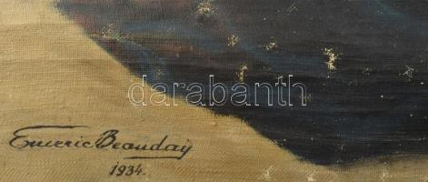 Emeric Beauday jelzéssel, Gabriel von Max után: Jézus beteget gyógyít, 1934. Olaj, vászon, feltekerv...