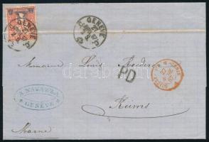 1867 Mi 25 levélen Franciaországba (Mi EUR min. 60.-)