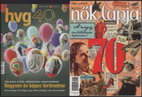 2019 HVG 40 Különkiadvány. HVG 2019/1. Címlapok, fotók, hírmorzsák, aranyköpések. Negyven év képes történelme, 82 p. + Nők Lapja: 70. 2019. okt. 15., 128+2 p.