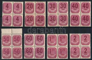 1946 Forint-filléres portó (I.) sor 4-es tömbökben 10f nélkül (11.600) (10f missing)