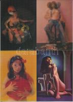 12 db MODERN dimenziós, hologramos erotikus hölgyek képeslap / 12 modern 3D erotic women postcards