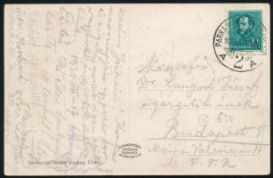 1933 Dömös képes levelezőlap "PARKAN-NANA-BUDAPEST / 2 A" mozgóposta bélyegzéssel