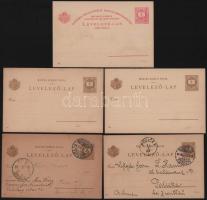 1896 5 db millenniumi levelezőlap, 4 db 2kr + 1 db 5kr, köztük 3 db használatlan