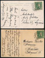 1913 2 db képes levelezőlap "K. UND K. MILIT. POST / DOBOJ" + "~ / SARAJEVO" bélyegzéssel