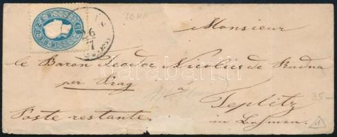 1862 15kr levélen "B(UZI)ÁS" - "TEMESVÁR"