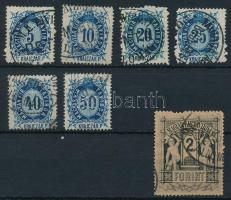 1874 Távírda Réznyomat sor 1Ft nélkül (20.000) (1Ft missing)
