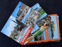 100 db MODERN színes és használatlan külföldi város képeslap / 100 MODERN foreign unused color town-view postcards