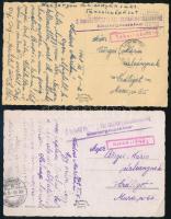 1948 2 db Esztergom képeslap "2. honvéd önálló lövész zászlóalj parancsnokság / Esztergomtábor", "KENYÉRMEZŐMAJOR"